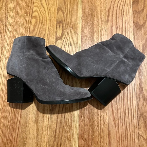 Alexander Wang Charcoal Suede Ankle Boots - Picture 1 of 9